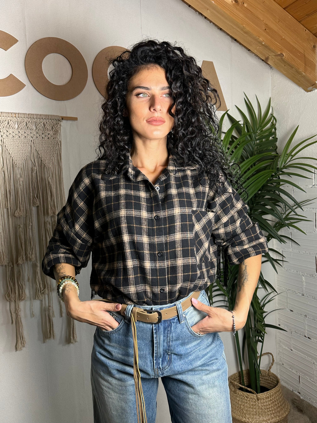 Camicia CHECK con frange