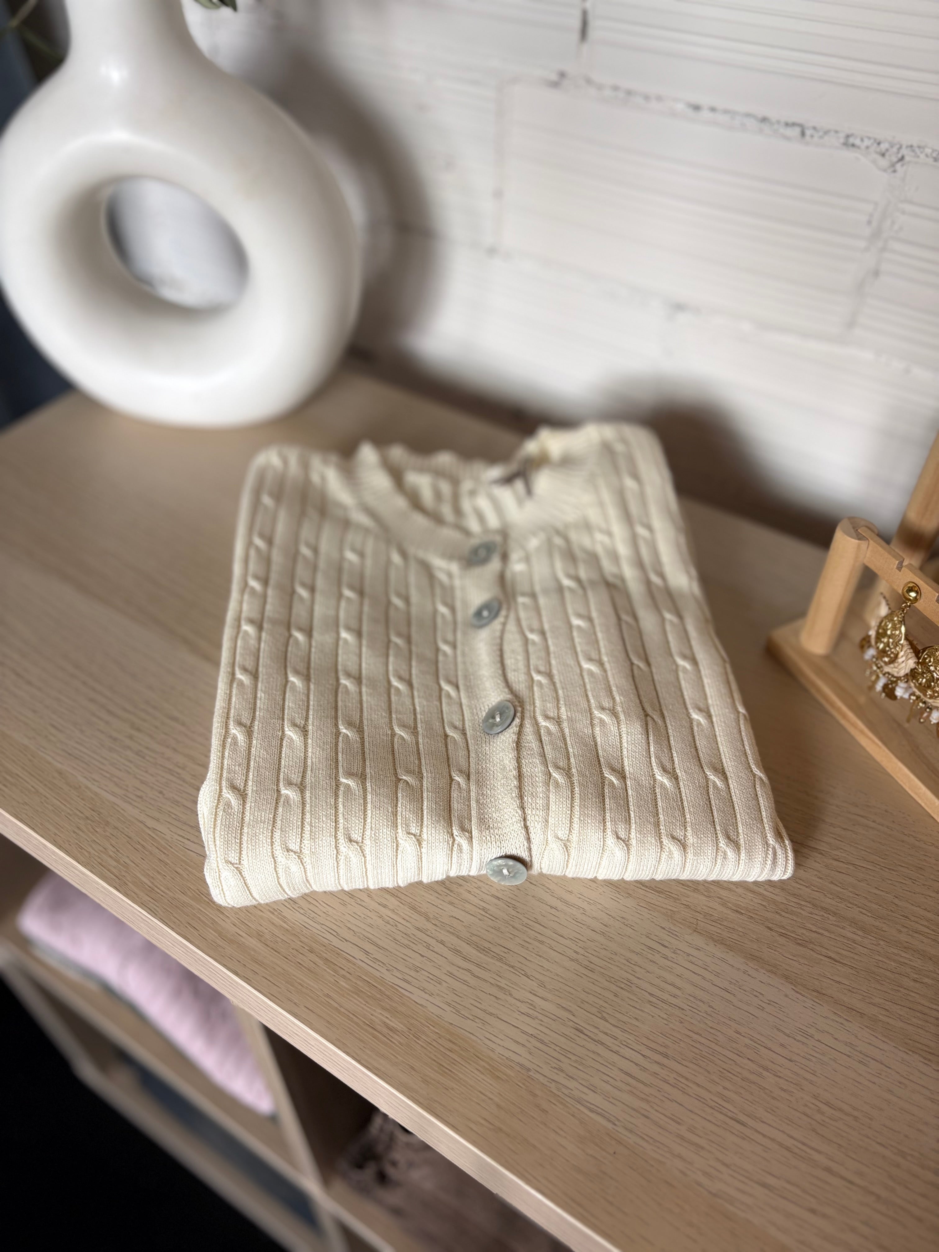 Cardigan intrecciato cotone