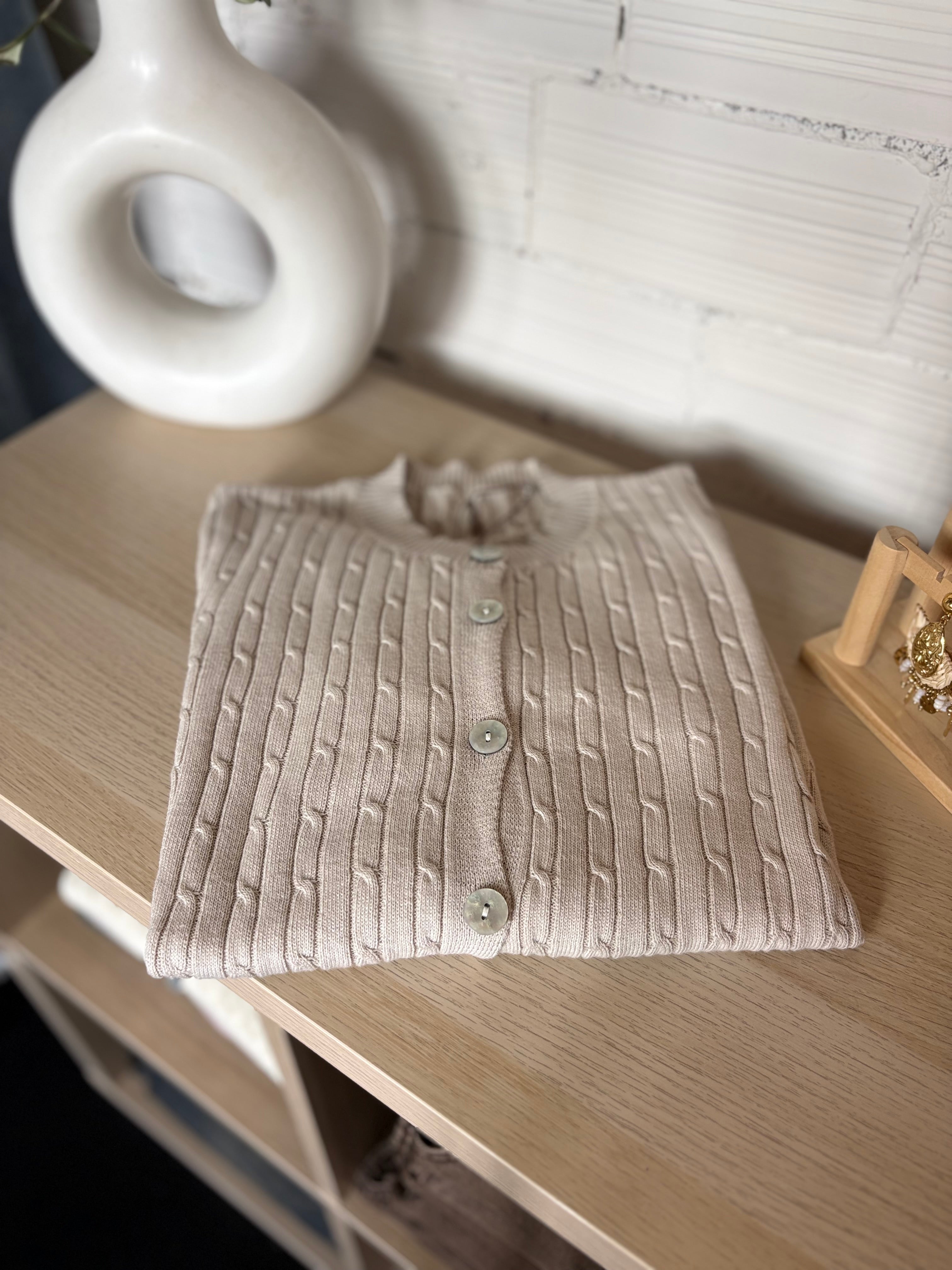 Cardigan intrecciato cotone
