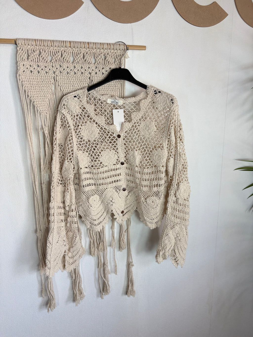 Cardigan macramè