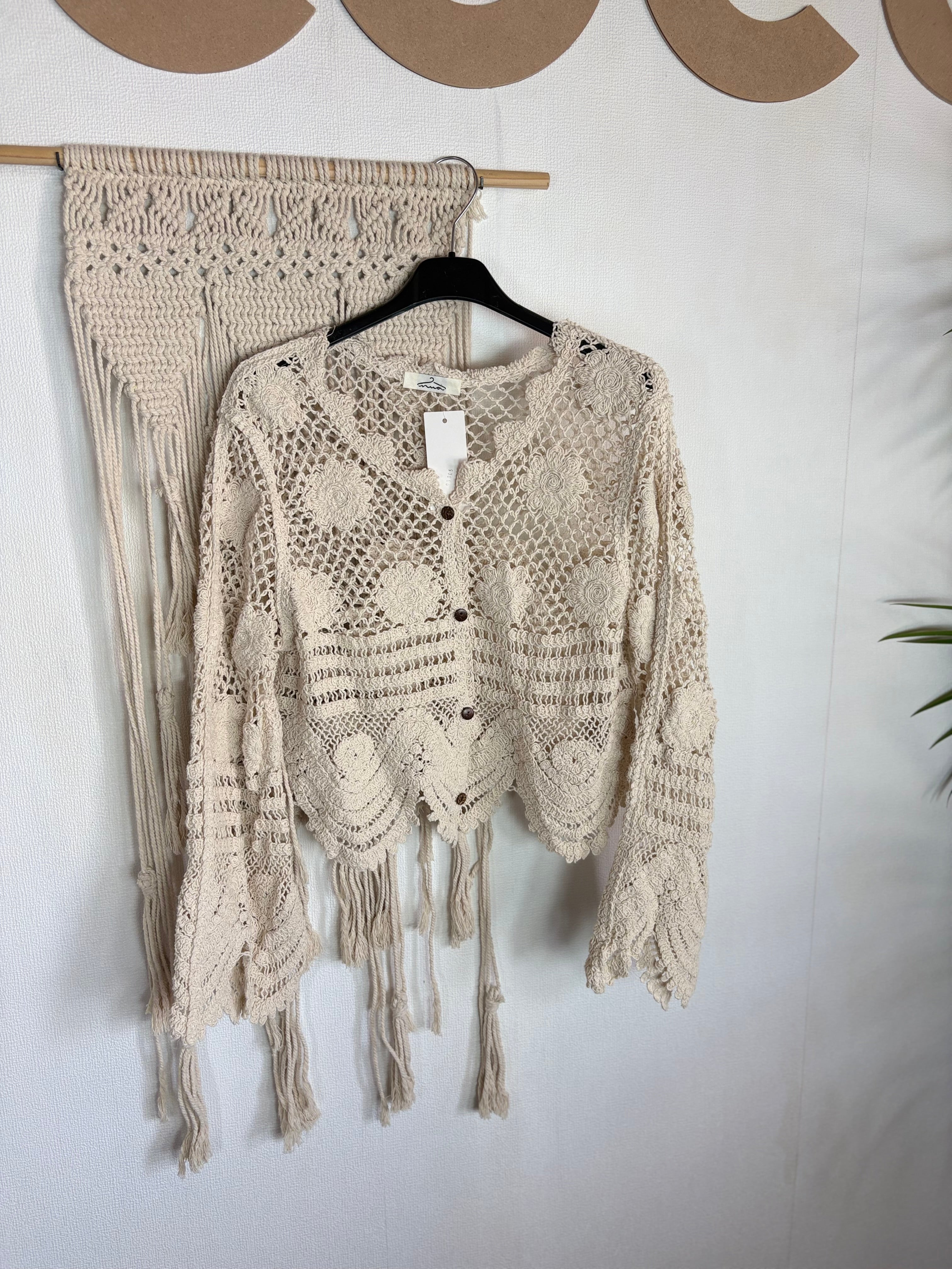 Cardigan macramè