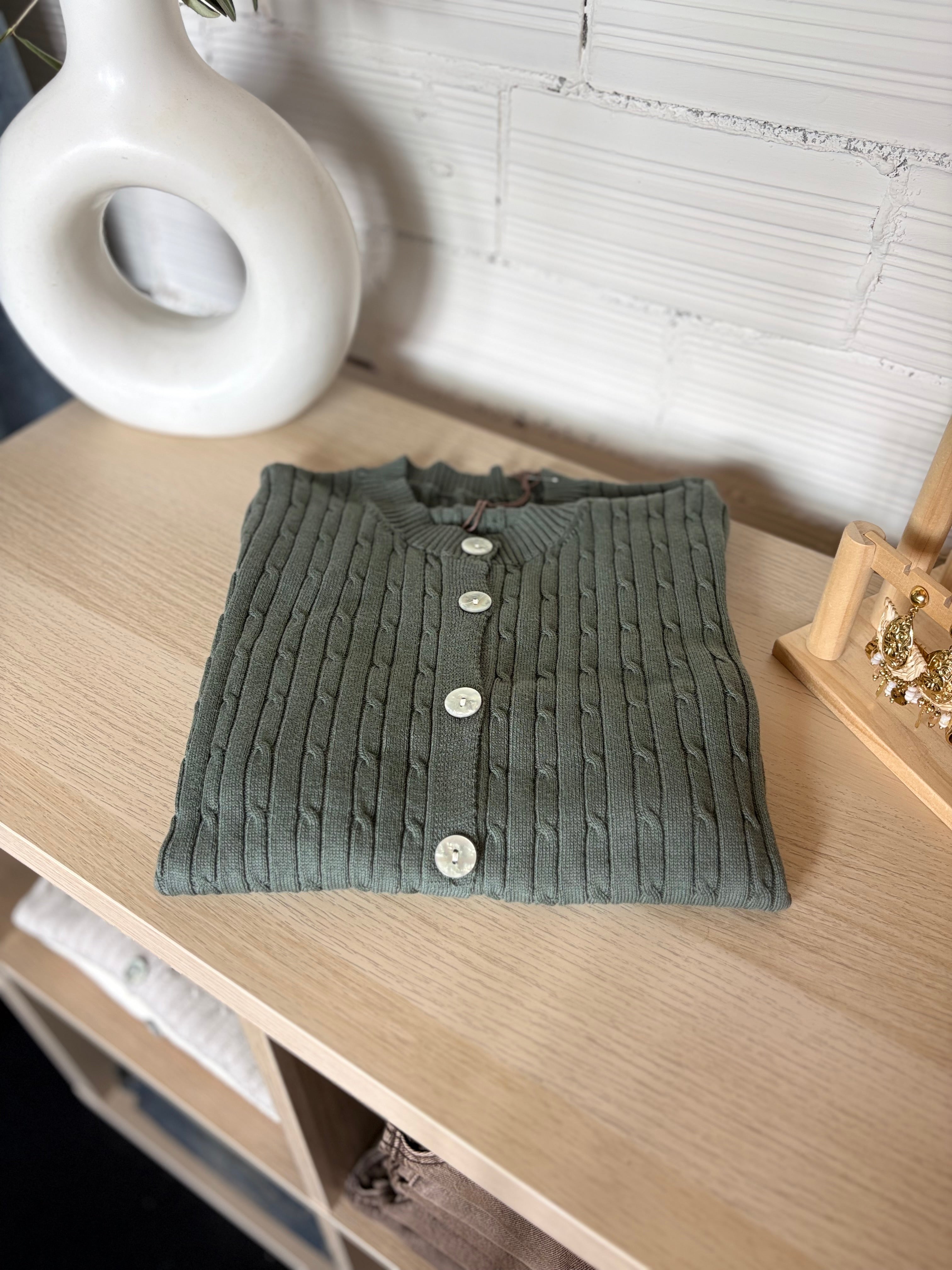 Cardigan intrecciato cotone