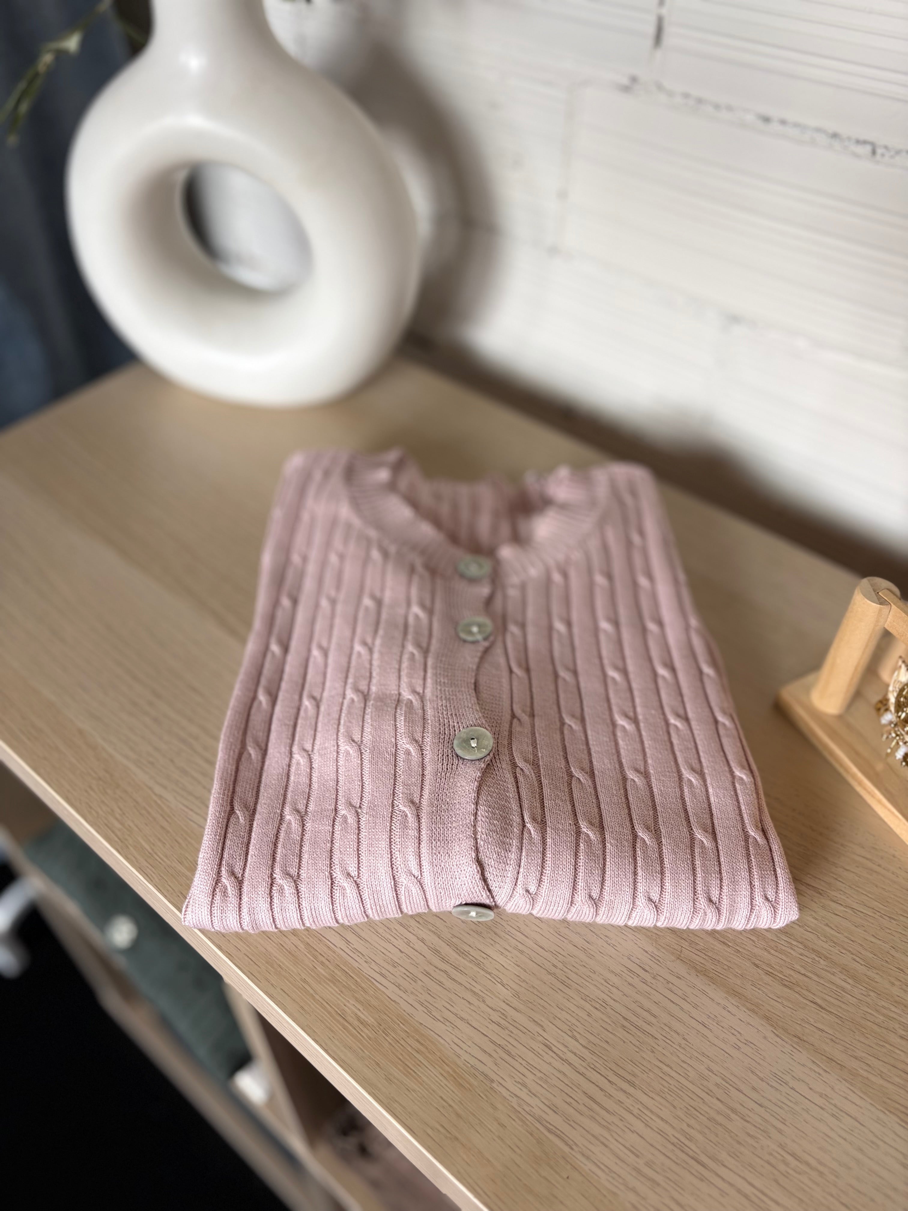 Cardigan intrecciato cotone