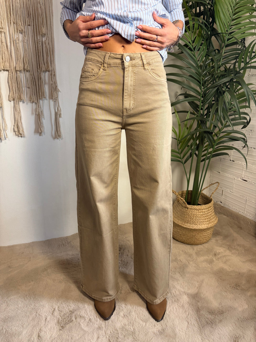 Jeans a palazzo di cotone