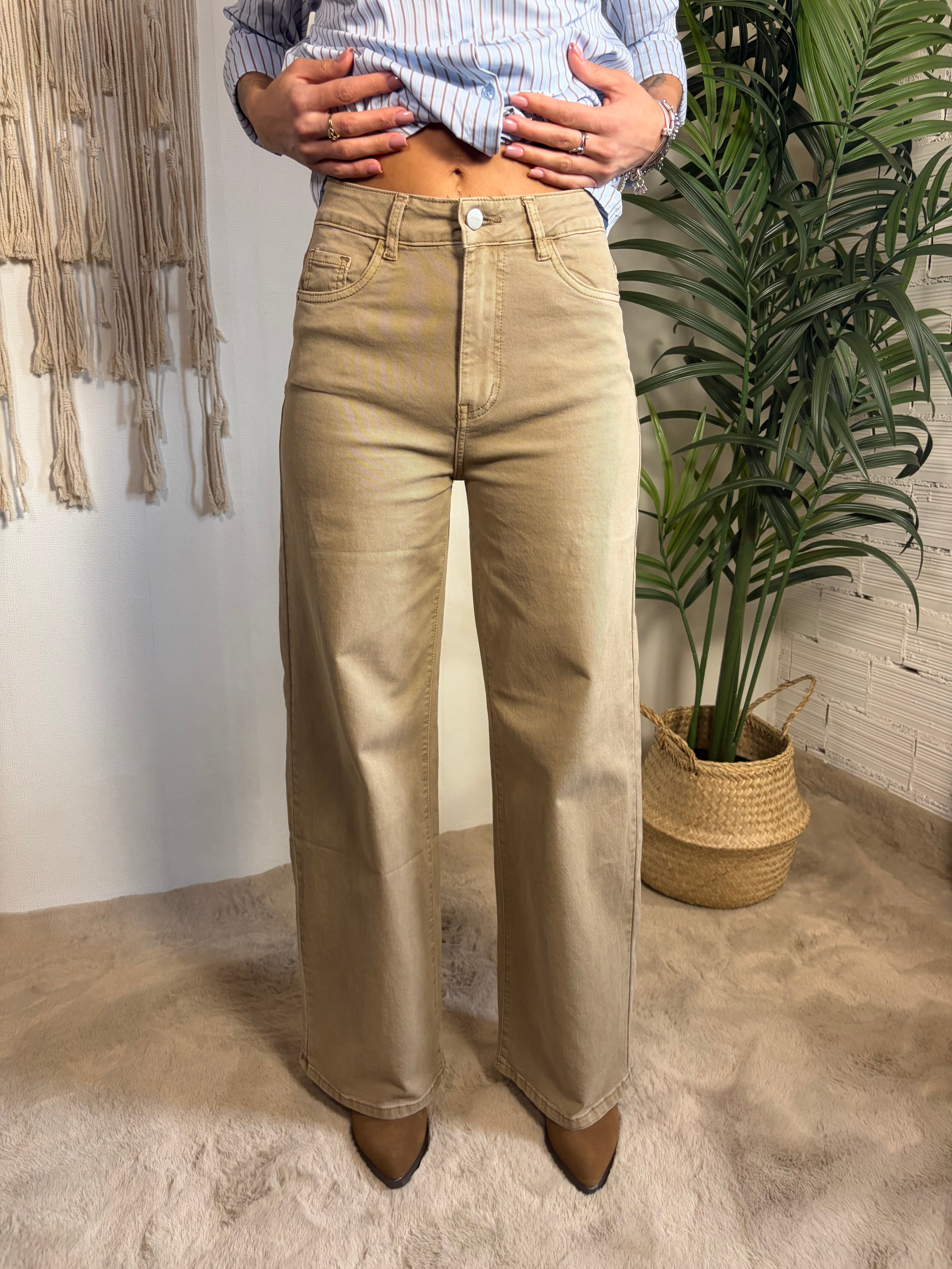 Jeans a palazzo di cotone