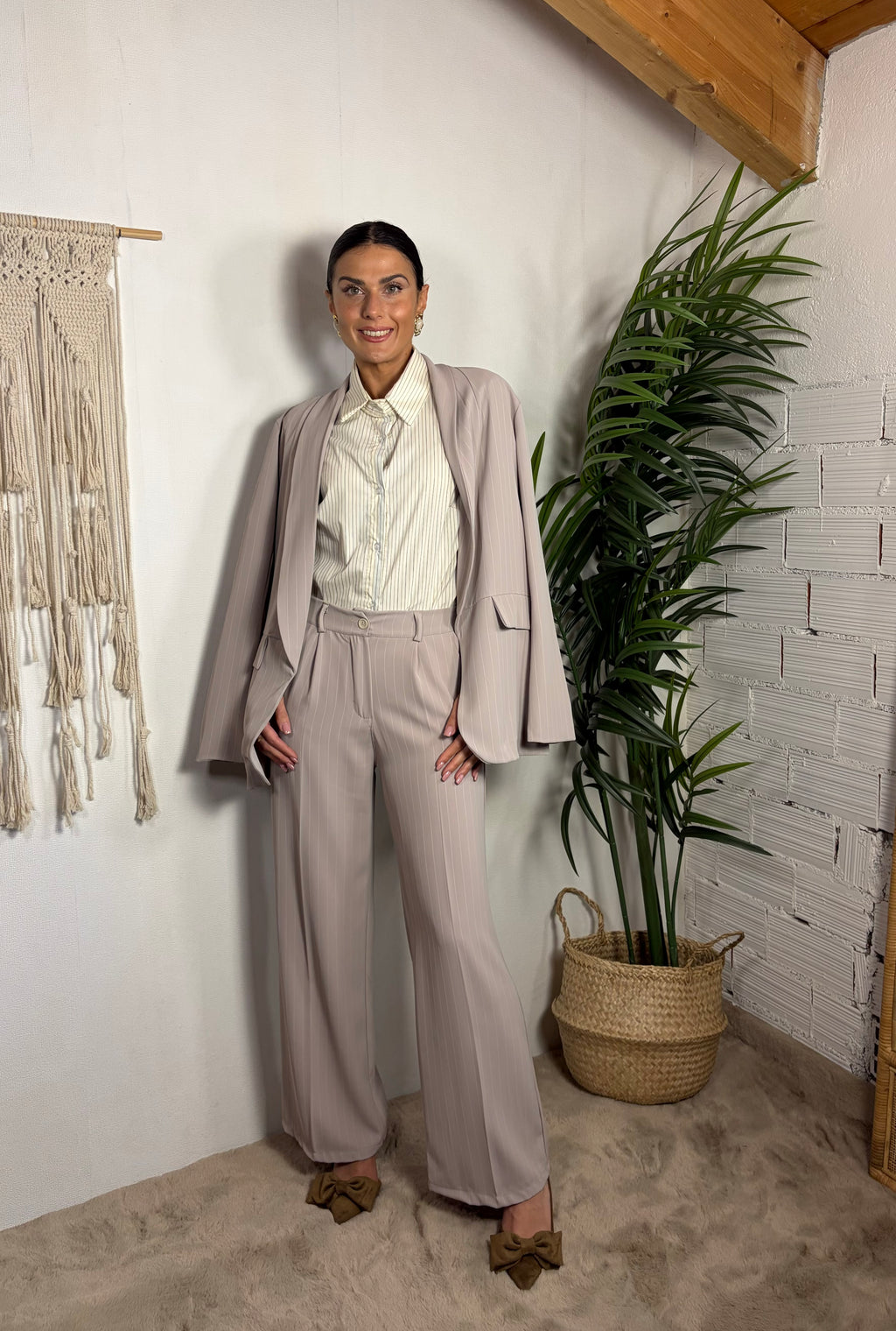 Camicia a righe in cotone