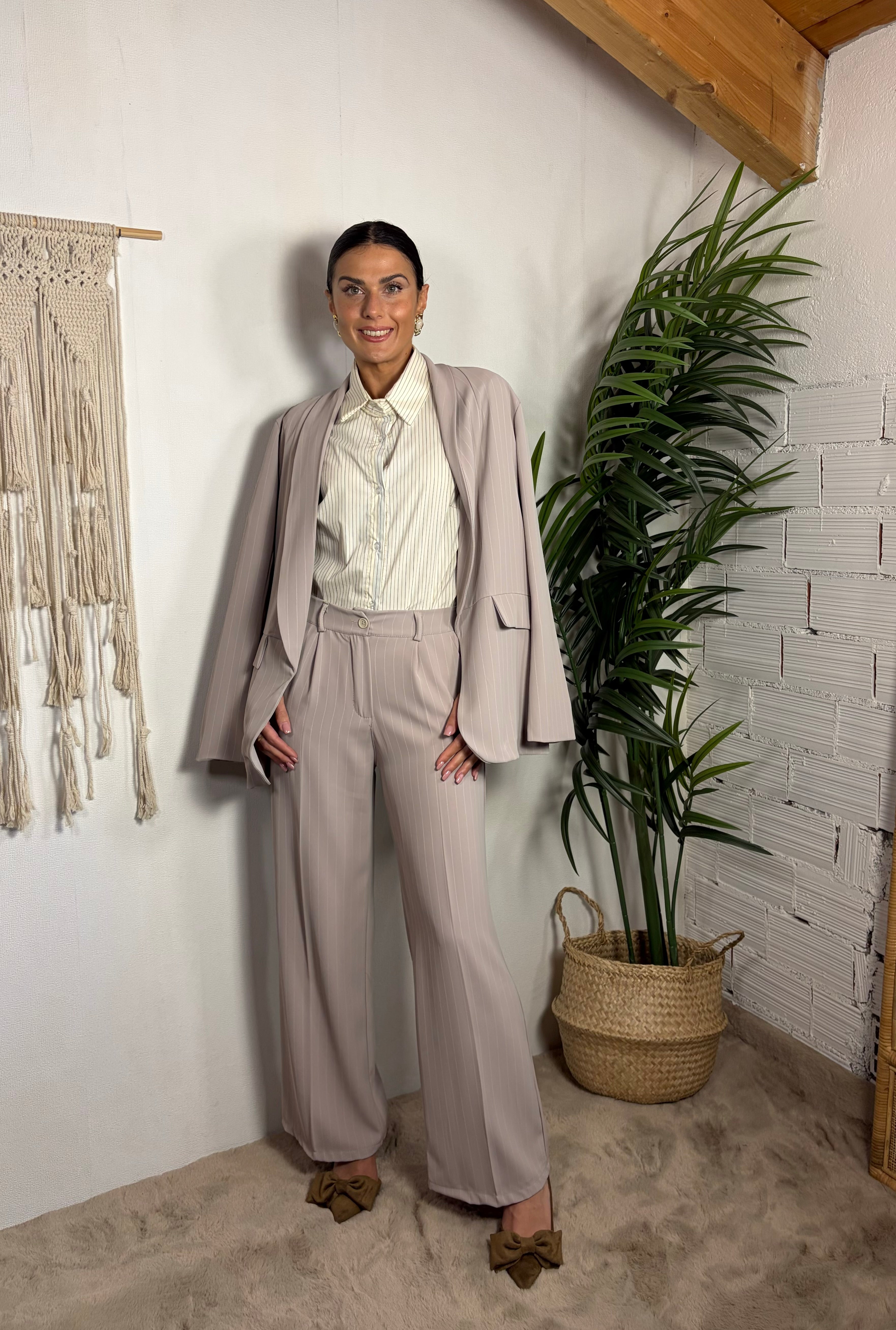 Camicia a righe in cotone