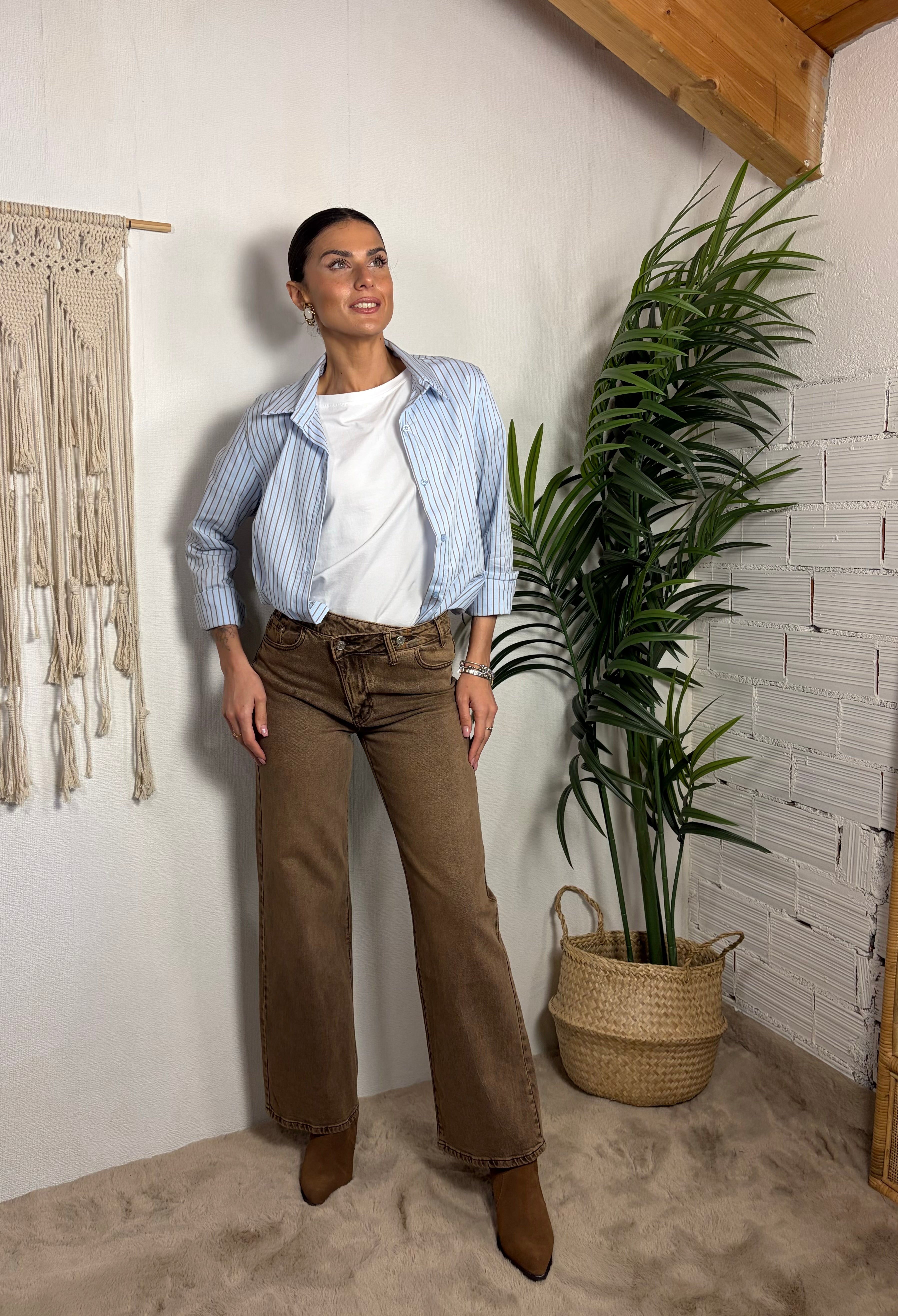 Camicia a righe in cotone