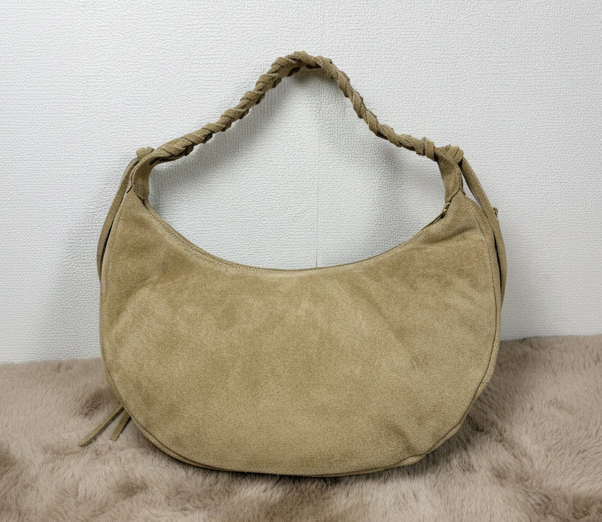 Borsa mezzaluna in vera pelle